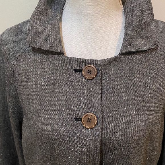Coldwater creek metallic linen blend blazer jacket embellished cuffs size XL - Picture 7 of 12